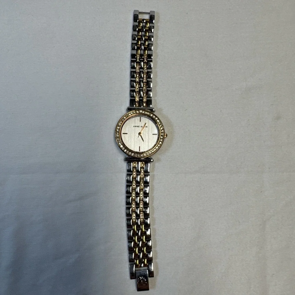 Anne Klein Women's Swarovski Crystal Two-Tone Silver And Gold Tone Finish